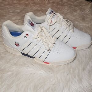 K-Swiss White Sneakers w/ Red & Black Accents | Never Worn | Size 12